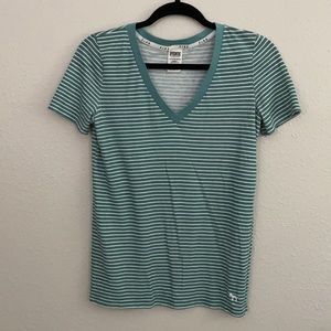 PINK striped v-neck tee